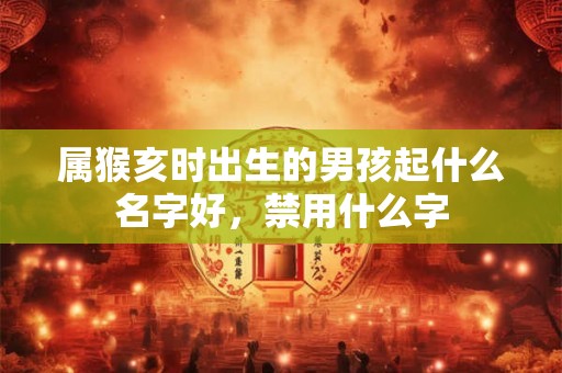 属猴亥时出生的男孩起什么名字好，禁用什么字