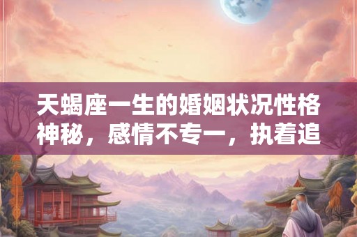 天蝎座一生的婚姻状况性格神秘，感情不专一，执着追求浪漫爱情