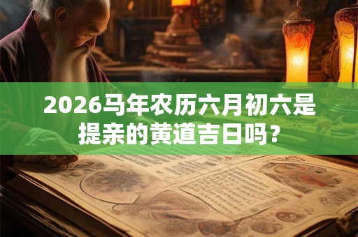 2026马年农历六月初六是提亲的黄道吉日吗？