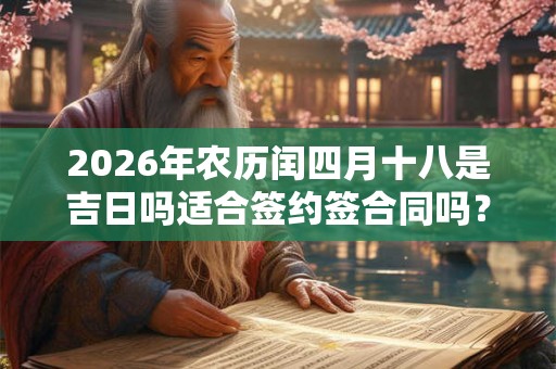 2026年农历闰四月十八是吉日吗适合签约签合同吗? 2026年农历闰四月十八是吉日吗适合签约签合同吗?