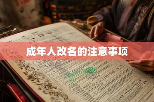 成年人改名的注意事项 成年人改名的注意事项