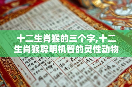 十二生肖猴的三个字,十二生肖猴聪明机智的灵性动物
