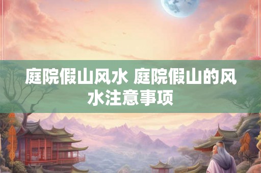 庭院假山风水 庭院假山的风水注意事项