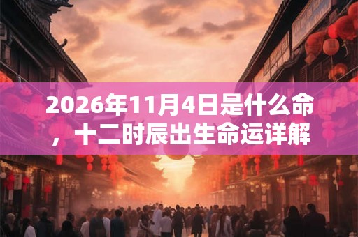 2026年11月4日是什么命，十二时辰出生命运详解