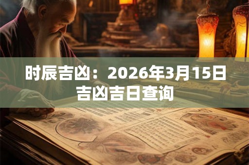 时辰吉凶:2026年3月15日吉凶吉日查询 时辰吉凶:2026年3月15日吉凶吉日查询
