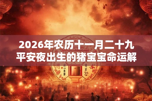 2026年农历十一月二十九平安夜出生的猪宝宝命运解析！