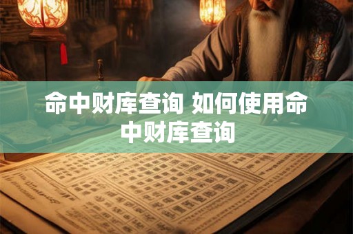 命中财库查询 如何使用命中财库查询 命中财库查询 如何使用命中财库查询