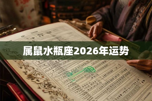 属鼠水瓶座2026年运势