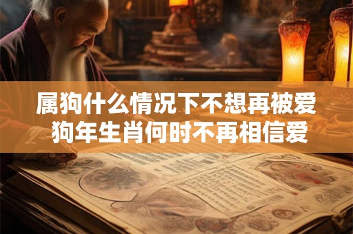 属狗什么情况下不想再被爱 狗年生肖何时不再相信爱情