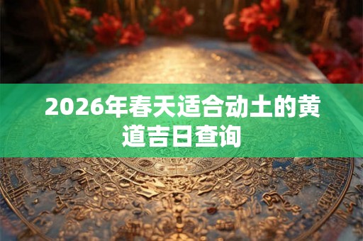 2026年春天适合动土的黄道吉日查询