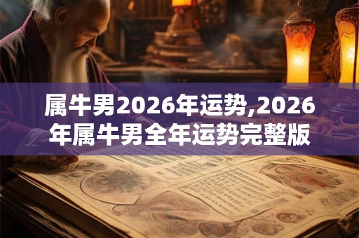 属牛男2026年运势,2026年属牛男全年运势完整版