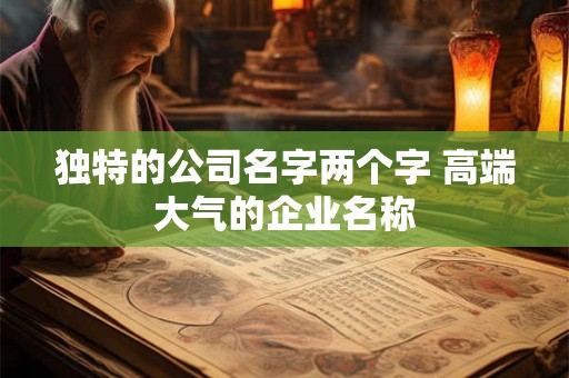 独特的公司名字两个字 高端大气的企业名称