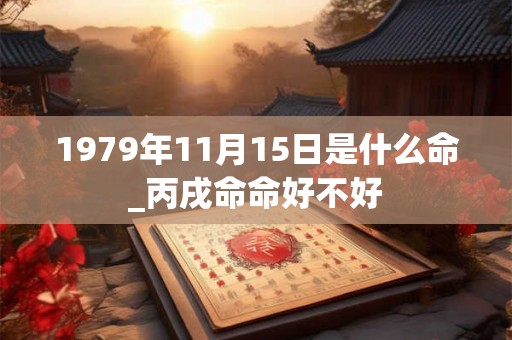 1979年11月15日是什么命_丙戌命命好不好