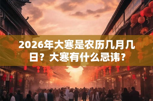 2026年大寒是农历几月几日？大寒有什么忌讳？