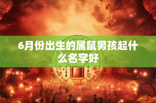 6月份出生的属鼠男孩起什么名字好 6月份出生的属鼠男孩起什么名字好