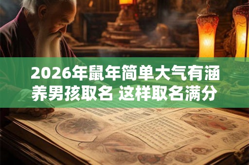 2026年鼠年简单大气有涵养男孩取名 这样取名满分 2026年鼠年简单大气有涵养男孩取名 这样取名满分