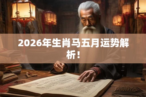 2026年生肖马五月运势解析! 2026年生肖马五月运势解析!