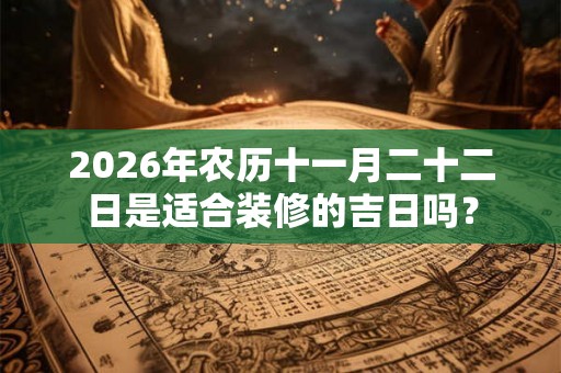 2026年农历十一月二十二日是适合装修的吉日吗？