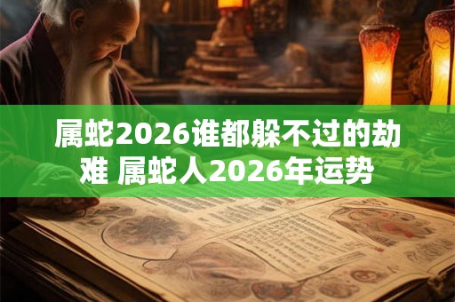 属蛇2026谁都躲不过的劫难 属蛇人2026年运势