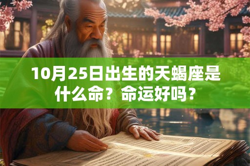 10月25日出生的天蝎座是什么命?命运好吗? 10月25日出生的天蝎座是什么命?命运好吗?