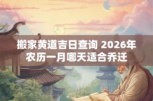 搬家黄道吉日查询 2026年农历一月哪天适合乔迁