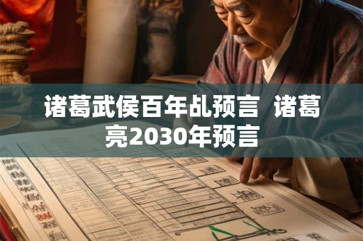 诸葛武侯百年乩预言  诸葛亮2030年预言