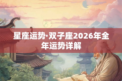 星座运势·双子座2026年全年运势详解