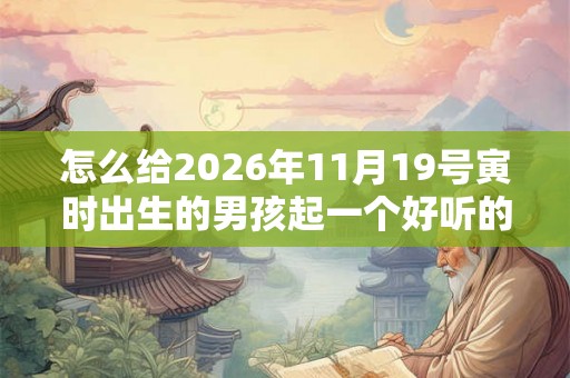 怎么给2026年11月19号寅时出生的男孩起一个好听的名字