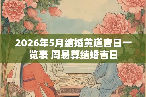 2026年5月结婚黄道吉日一览表 周易算结婚吉日