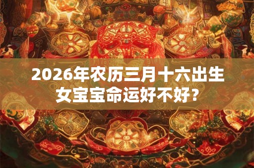 2026年农历三月十六出生女宝宝命运好不好？