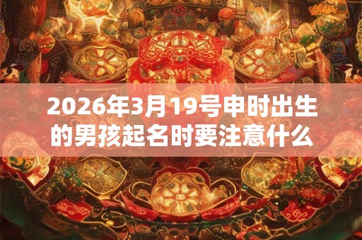 2026年3月19号申时出生的男孩起名时要注意什么