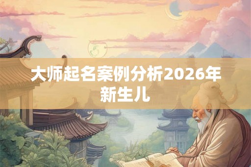 大师起名案例分析2026年新生儿