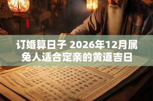 订婚算日子 2026年12月属兔人适合定亲的黄道吉日 订婚算日子 2026年12月属兔人适合定亲的黄道吉日