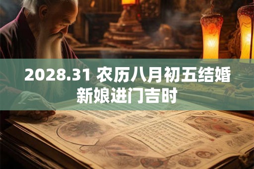 2028.31 农历八月初五结婚新娘进门吉时
