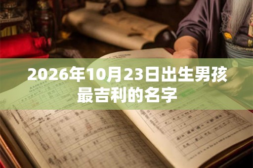 2026年10月23日出生男孩最吉利的名字