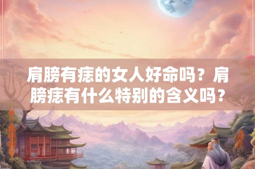 肩膀有痣的女人好命吗？肩膀痣有什么特别的含义吗？