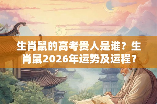 生肖鼠的高考贵人是谁?生肖鼠2026年运势及运程? 生肖鼠的高考贵人是谁?生肖鼠2026年运势及运程?