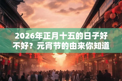 2026年正月十五的日子好不好？元宵节的由来你知道吗？