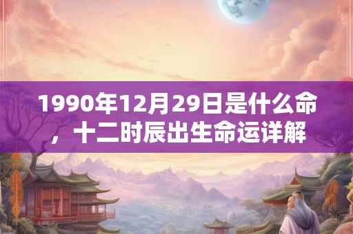 1990年12月29日是什么命,十二时辰出生命运详解 1990年12月29日是什么命,十二时辰出生命运详解