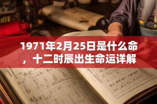 1971年2月25日是什么命,十二时辰出生命运详解 1971年2月25日是什么命,十二时辰出生命运详解