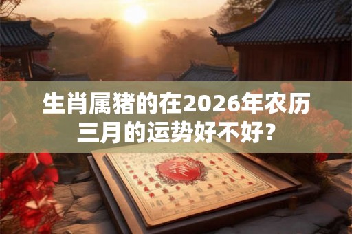 生肖属猪的在2026年农历三月的运势好不好？