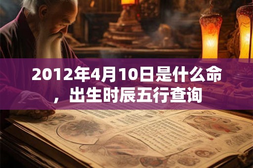 2012年4月10日是什么命，出生时辰五行查询