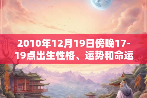 2010年12月19日傍晚17-19点出生性格、运势和命运