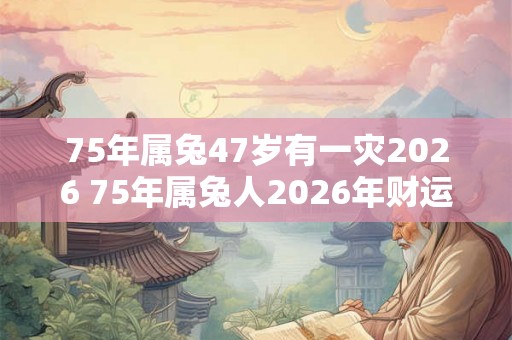75年属兔47岁有一灾2026 75年属兔人2026年财运方位