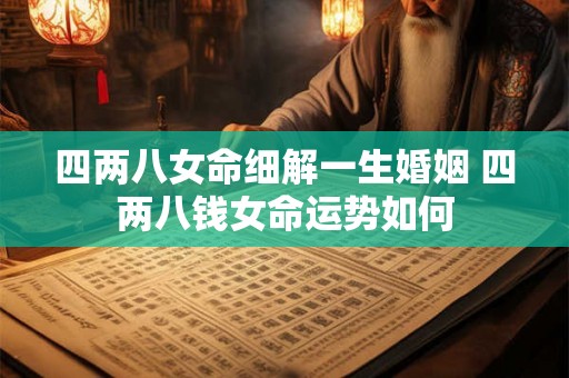 四两八女命细解一生婚姻 四两八钱女命运势如何