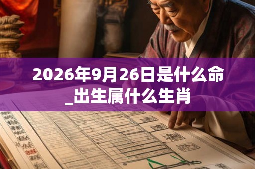 2026年9月26日是什么命_出生属什么生肖