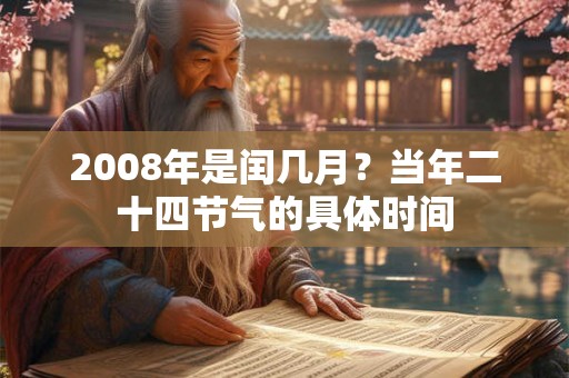 2008年是闰几月？当年二十四节气的具体时间