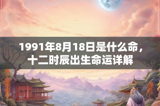 1991年8月18日是什么命，十二时辰出生命运详解