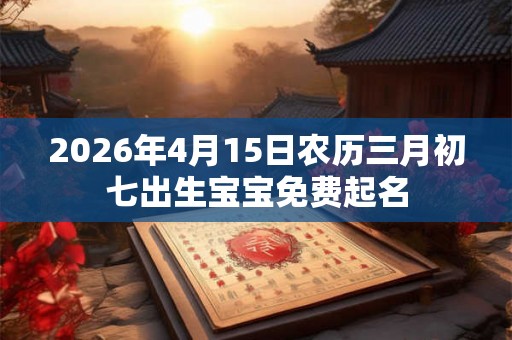 2026年4月15日农历三月初七出生宝宝免费起名 2026年4月15日农历三月初七出生宝宝免费起名