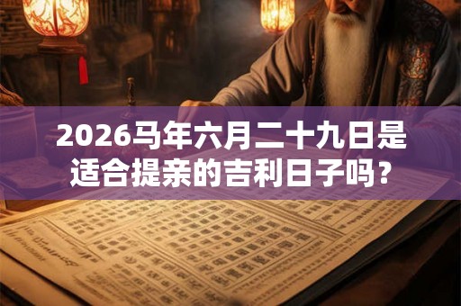 2026马年六月二十九日是适合提亲的吉利日子吗？